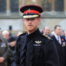 prince harry at westminster abbeys field of remembrance in london to honour the fallen ahead of armistice day photo by gareth fullerpa images via getty images