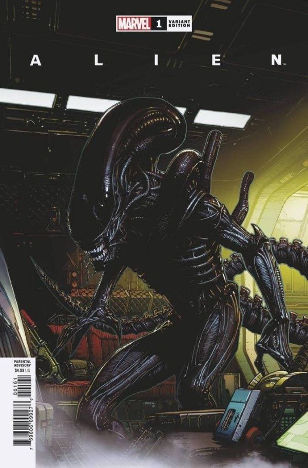 Variant covers for Marvel's "Alien #1" comic book.