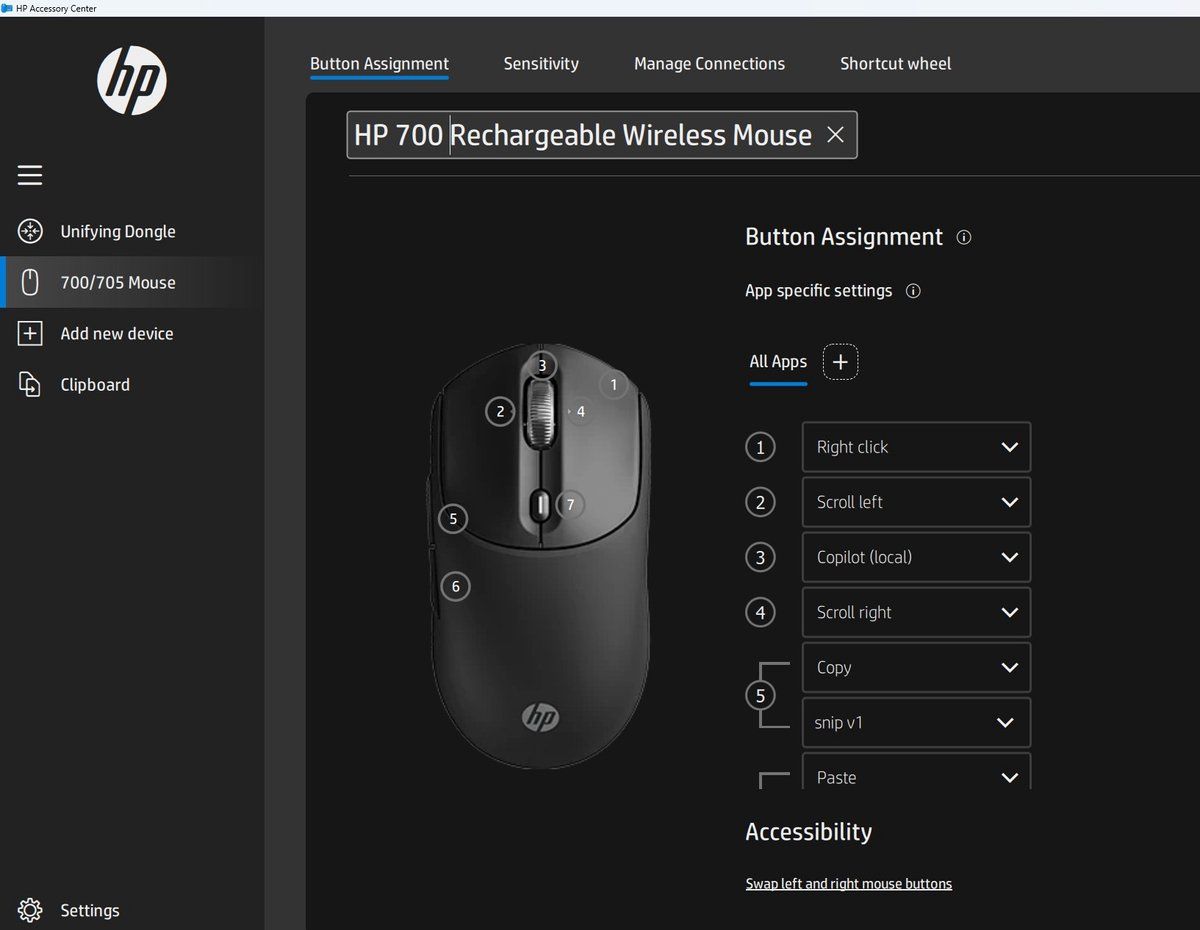 HP 700 draadloze muis
