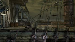An image from the Kickstarter page depicting the demo's galleon setting.