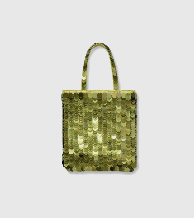 Reformation, Shimsham Bag in Green Sequin