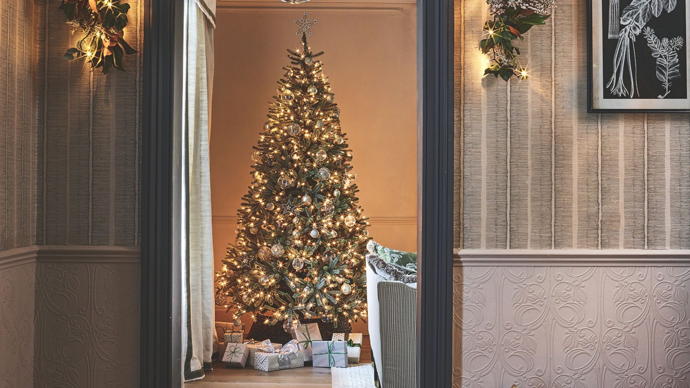 Christmas tree in a doorway