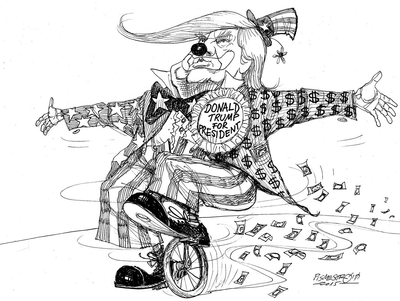 Political cartoon U.S. Donald Trump 2016