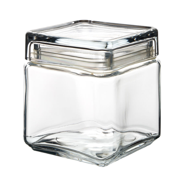 Square Biscotti Glass Jar - 1l