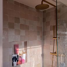 A shower with body wash