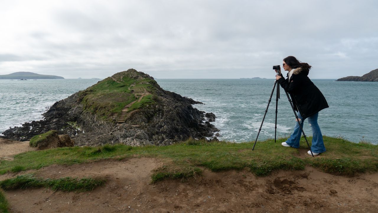 Benro Rhino tripod being used in a coastal location