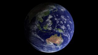 A Blue Marble image captured in 2002 shows southeast Asia and Australia.