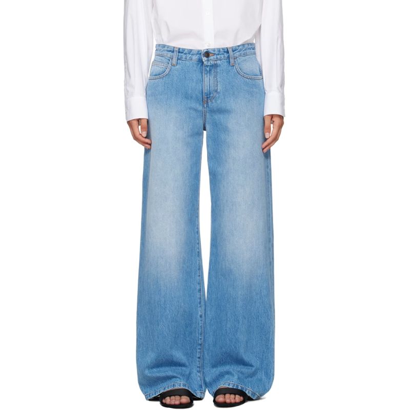 The Row jeans on model 