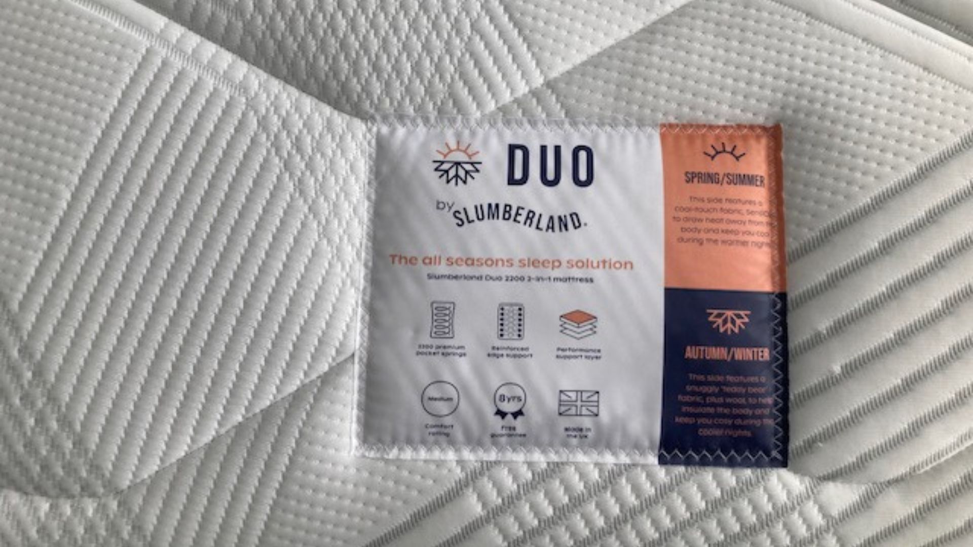 The Slumberland Duo 1400 2-in-1 Mattress in Linda Harrison's home being tested