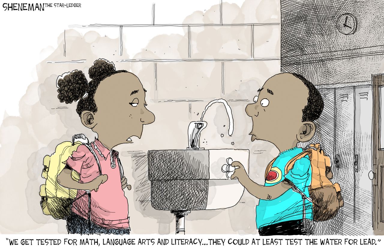 Editorial Cartoon U.S. Lead Water