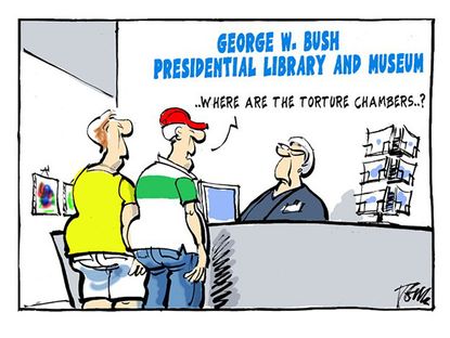 Political cartoon George W. Bush CIA report