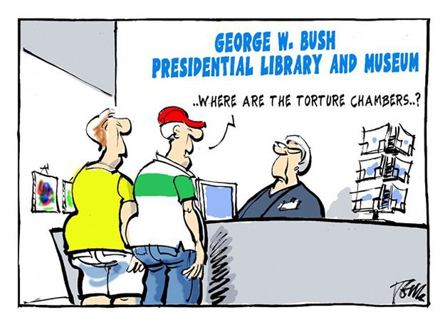 Political cartoon George W. Bush CIA report