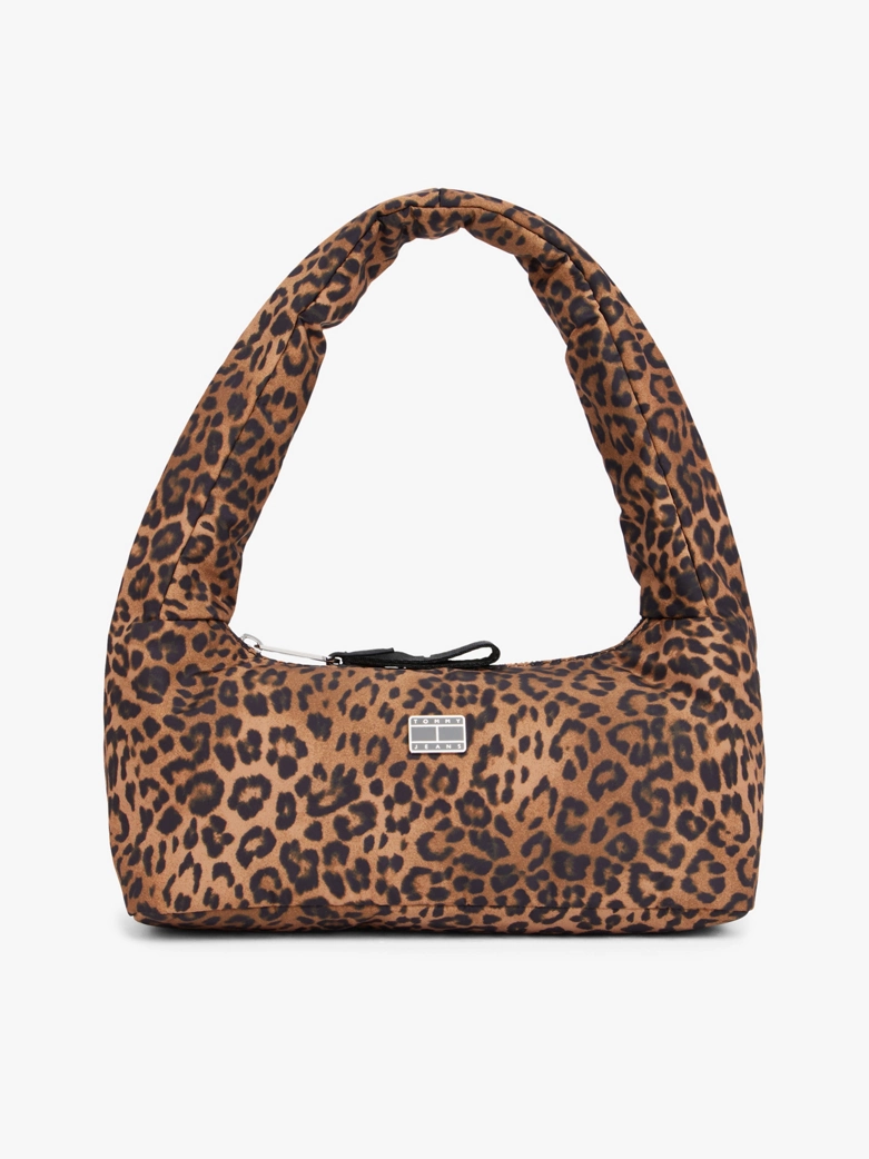 Leopard Print Padded Shoulder Bag