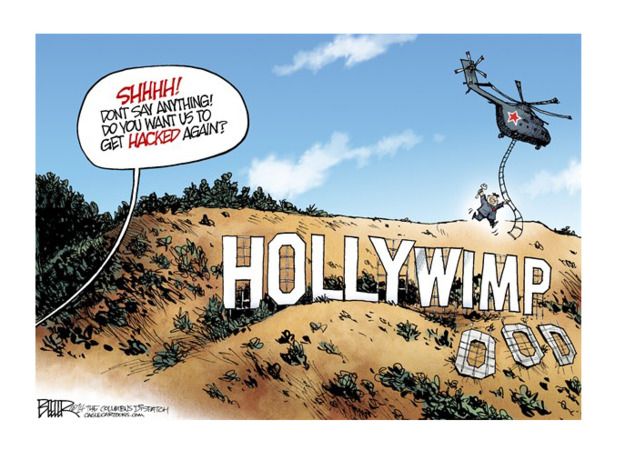 Editorial cartoon North Korea Sony hack