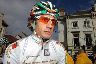 Italian champion Filippo Pozzato (Katusha) awaits the start of stage two.