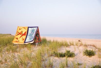 Hermes beach towel in the landscape
