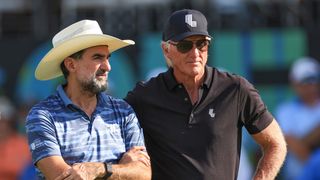 Yasir Al-Rumayyan and Greg Norman at the LIV Golf Team Championship