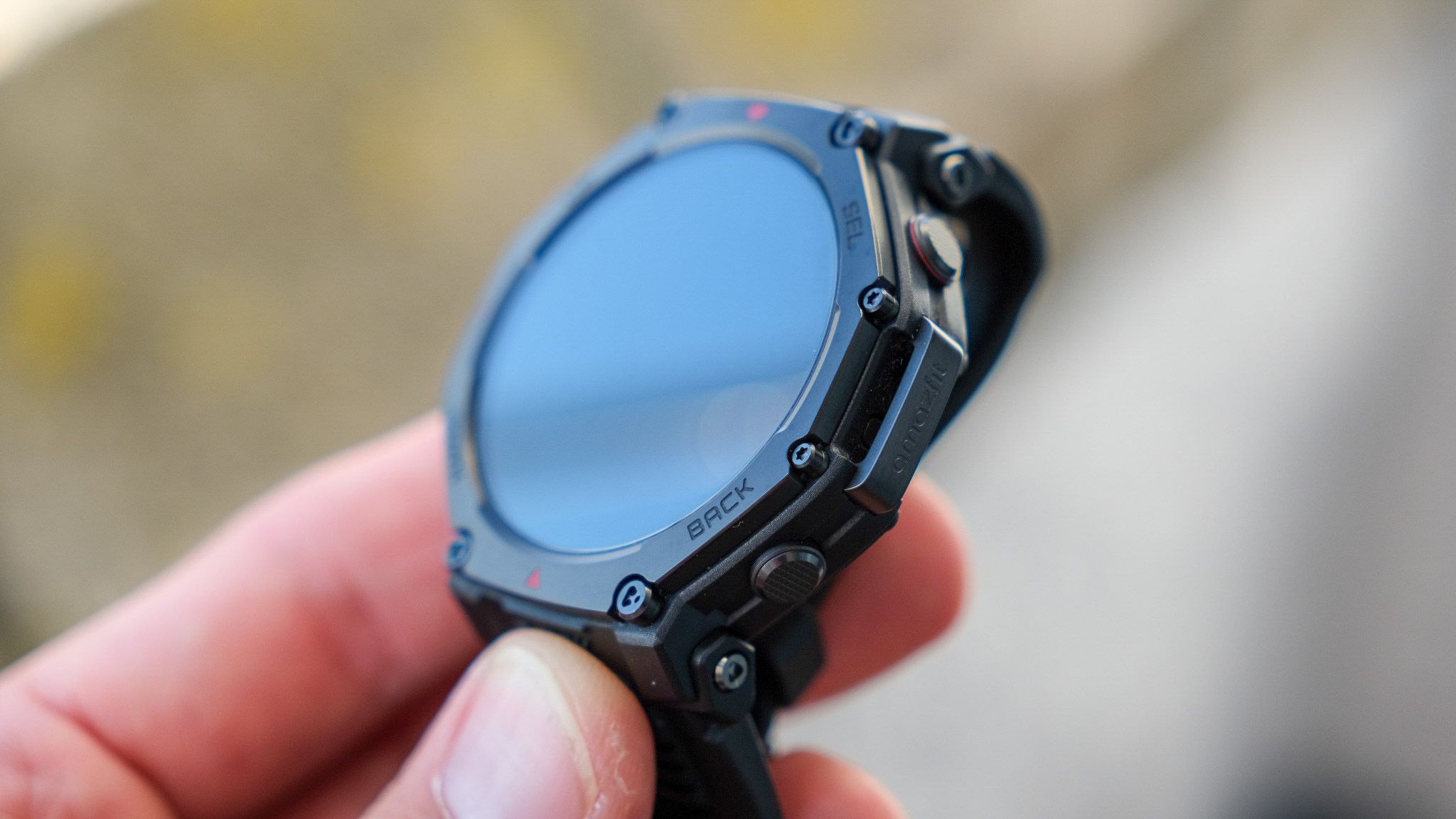 Amazfit T-Rex 3 Pro smartwatch in hand