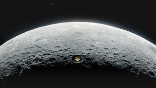 An artist's illustration of what the LCRT may look like from orbit around the moon