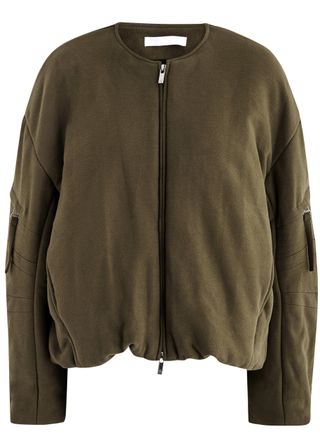 Cocoon Brushed Stretch-Cotton Bomber Jacket