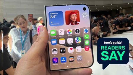 iPhone Duo closed in hand with Readers Say badge