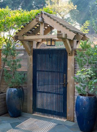 a timber outdoor gate