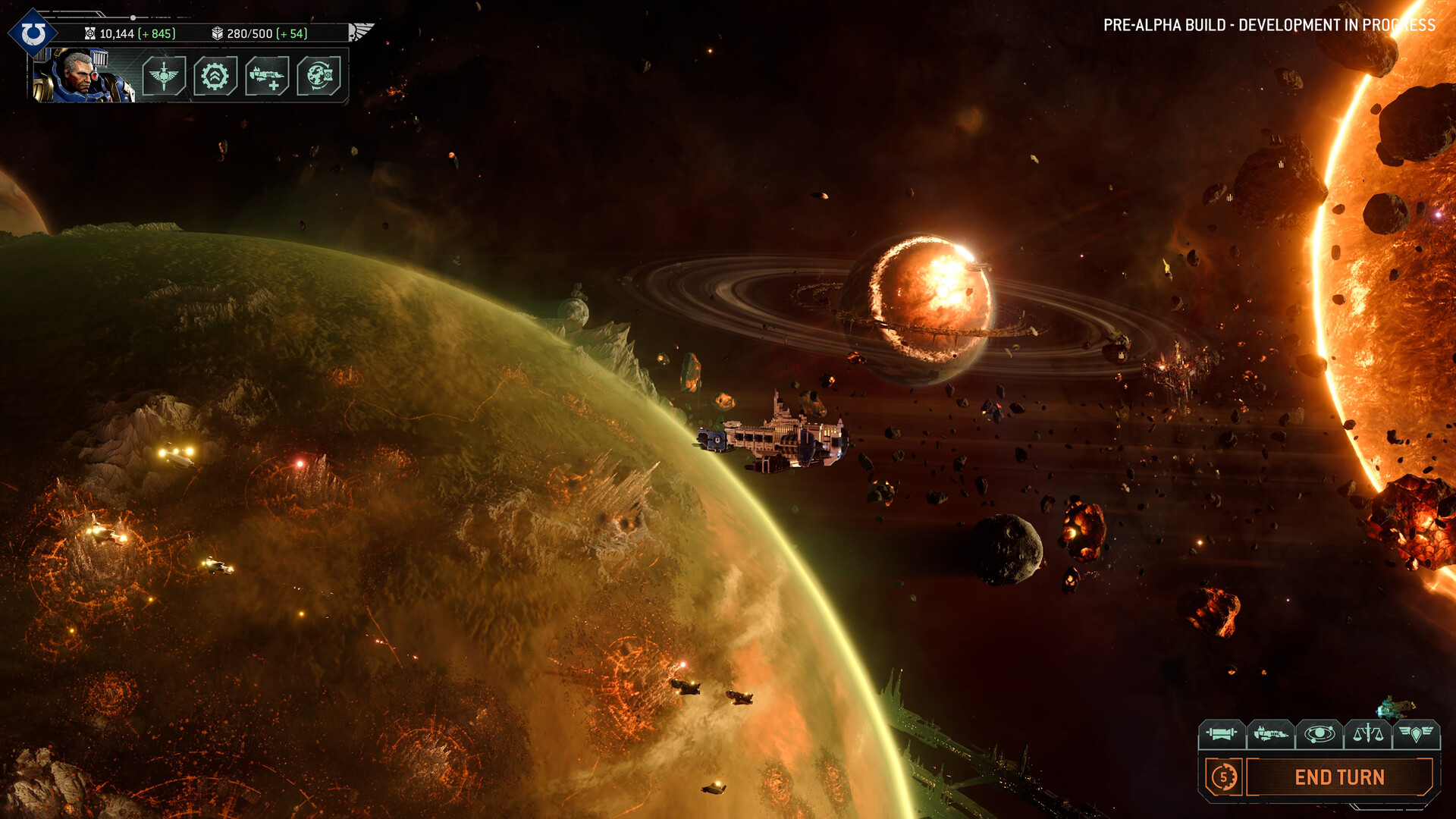 Space around a planet in Total War: Warhammer 40,000