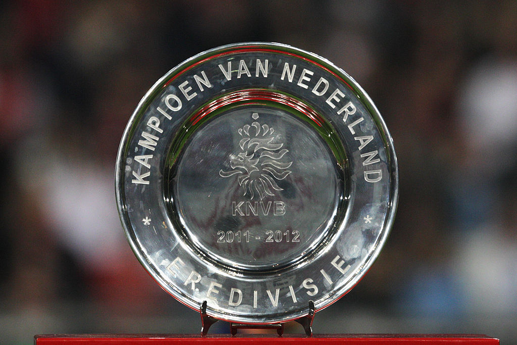 A detailed view of the trophy just before Ajax win the Eredivisie League title at Amsterdam Arena on May 2, 2012 in Amsterdam, Netherlands.