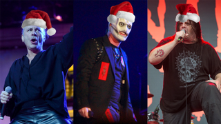 Iron Maiden, Slipknot and Cannibal Corpse wearing Christmas hats