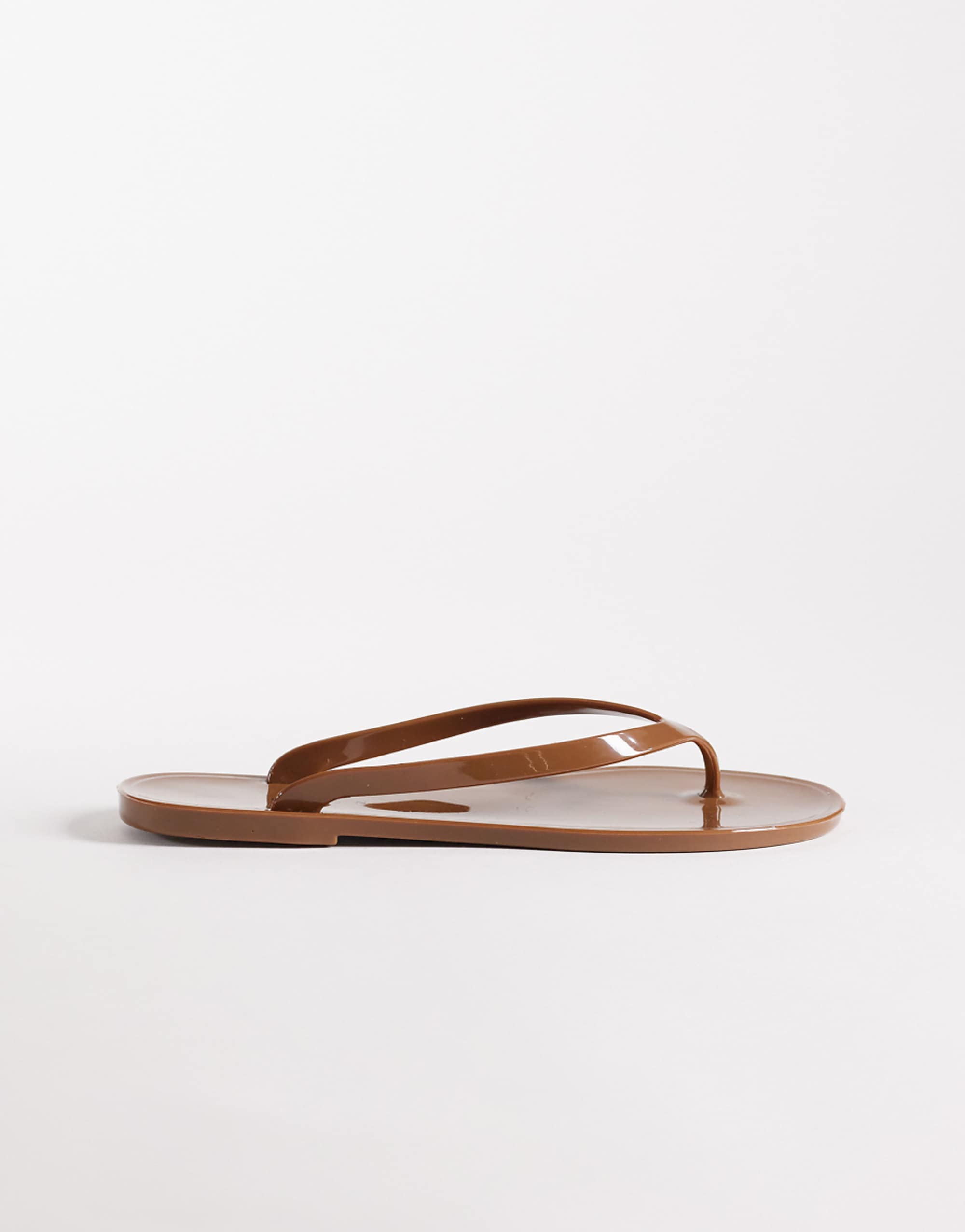 Asos Design Foxton Jelly Flip Flops in Chocolate