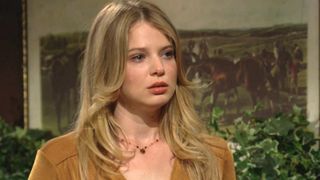 Allison Lanier as Summer upset in The Young and the Restless