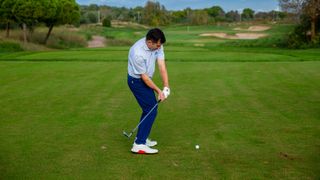 PGA pro Dan Grieve hitting a shot at Infinitum Golf Resort in Spain