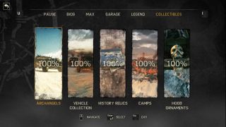 Mad Max objective screen showing 100% game completion