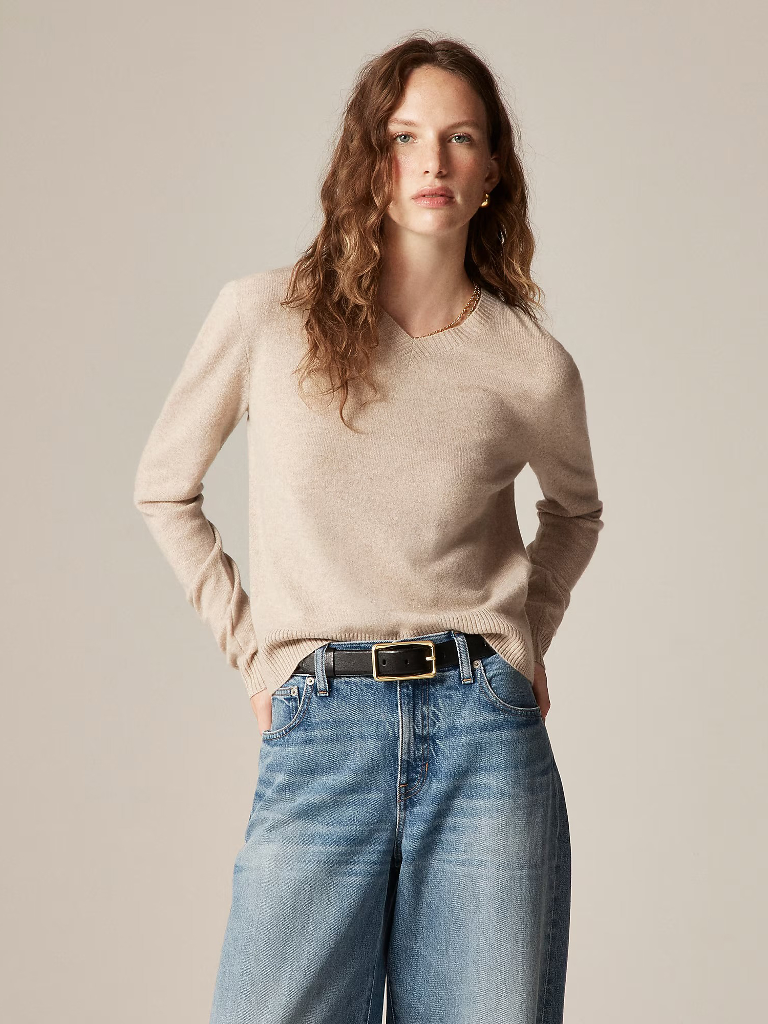 J.Crew, Cashmere High V-Neck Sweater