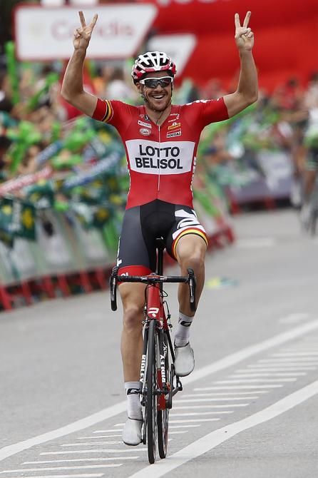 Adam Hansen (Lotto Belisol) wins stage 19 of the Vuelta a Espa&ntilde;a