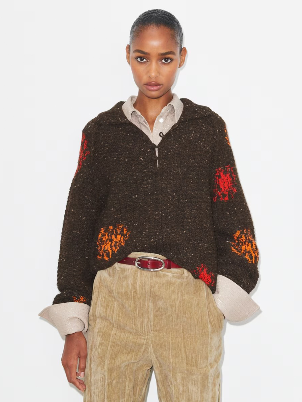 Wool and Alpaca Sweater in Brown, Size L