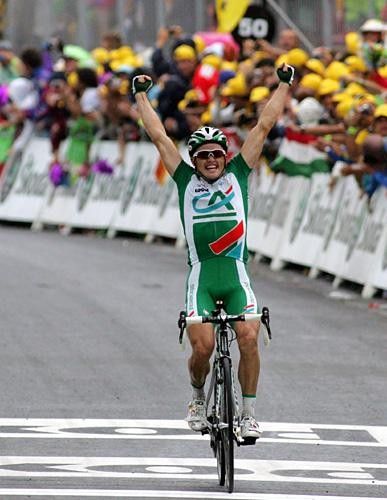 Simon Gerrans (Cr&eacute;dit Agricole) did everything to get in the breakaway and made it count at the finish.