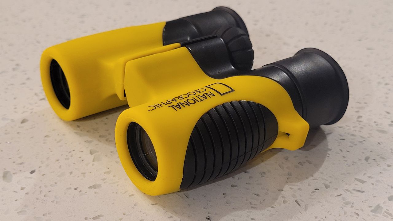 The National Geographic Children's binoculars laying on a worktop