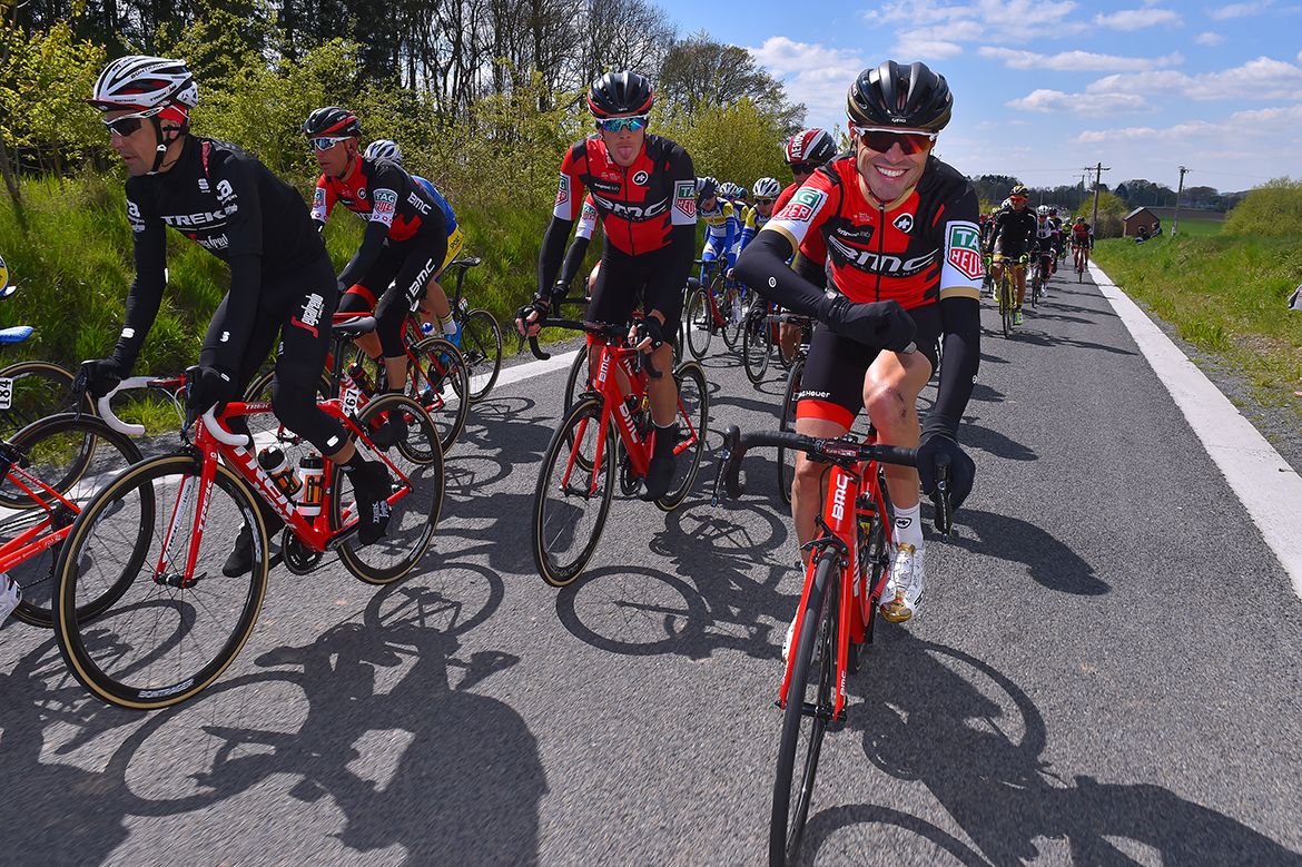 Samuel S&aacute;nchez mugs for the camera at La Fl&egrave;che Wallonne.