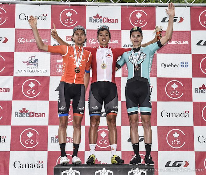 Podium: l to r - Nigel Ellsay, Adam de Vos, Nickolas Zukowsky