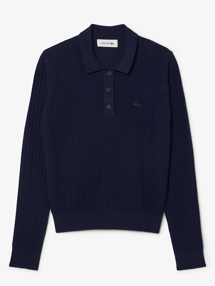 Lacoste, Women's Regular Fit Ribbed Knit Polo