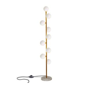 Hsyile Lighting KU300198 Cozy Elegant Modern Creative Floor Lamp in white with gold effect frame