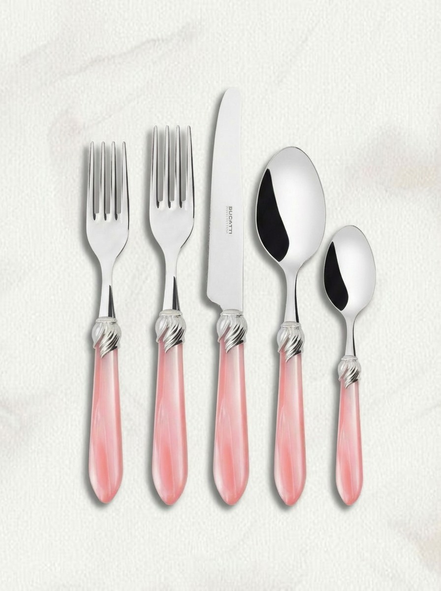 Pink five-piece cutlery set