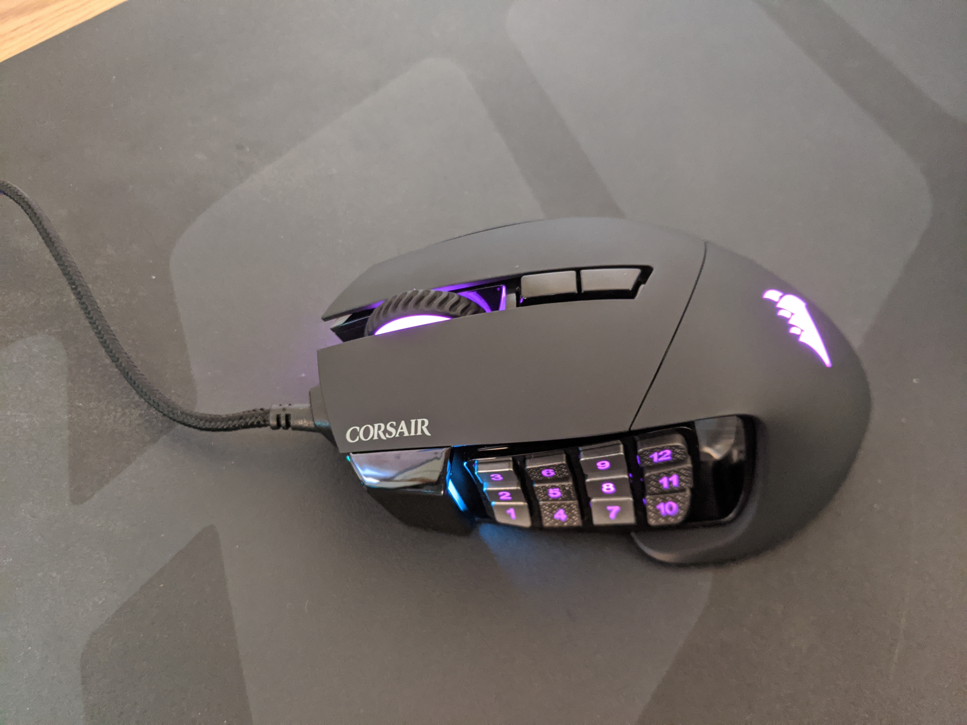 CORSAIR Black Scimitar PRO Wired Optical Gaming Mouse with RGB Lighting 