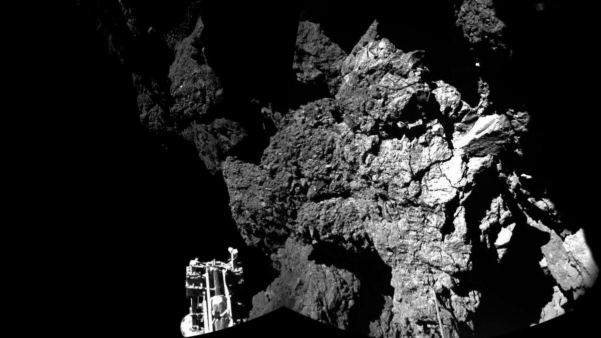 First images of a human made object touching a comet 