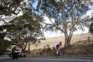 ALDINGA AUSTRALIA JANUARY 17 Daniek Hengeveld of The Netherlands and CeratizitWnt Pro Cycling Team competes in the breakaway during the 9th Santos Womens Tour Down Under 2025 Stage 1 a 101 9km stage from Brighton to Snapper PointAldinga UCIWWT on January 17 2025 in Aldinga Australia Photo by Dario BelingheriGetty Images