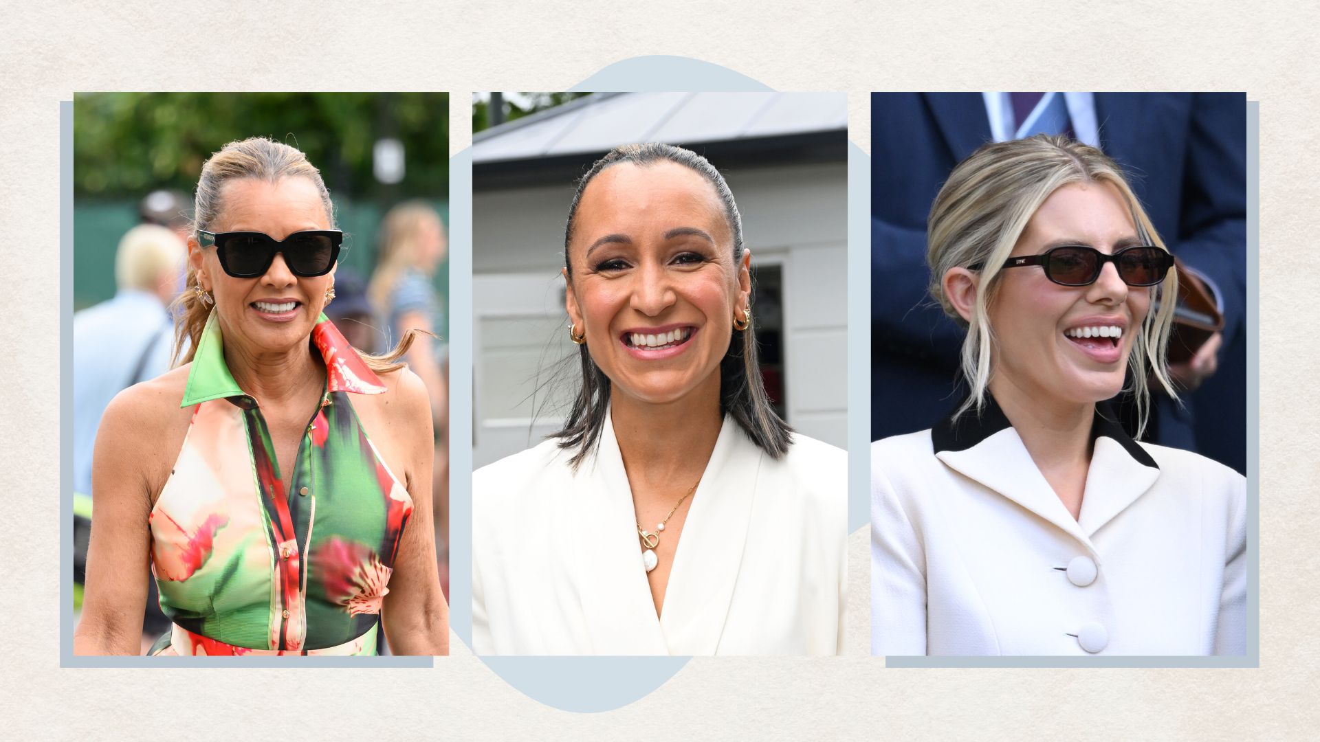 Vanessa Williams, Jessica Ennis-Hill and Mollie King at Wimbledon 2026