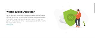 pCloud's webpage discussing its encryption features
