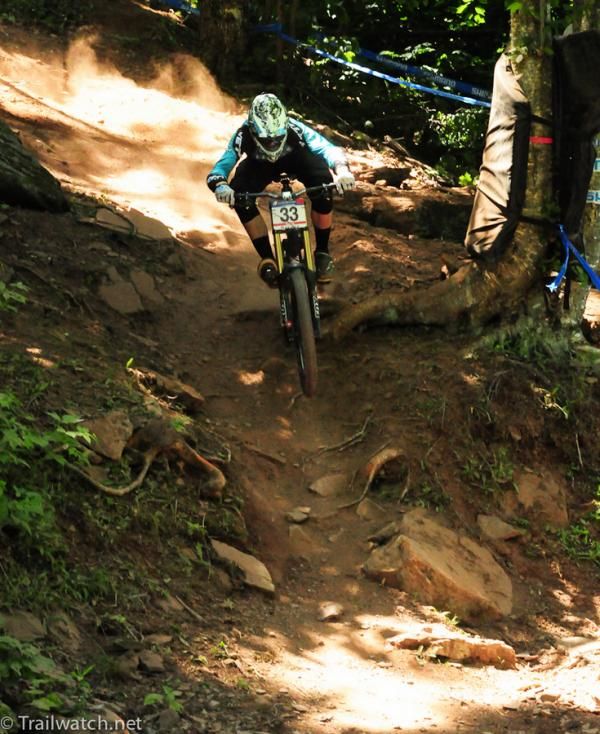 Shaun O'Connor (Yeti Factory Racing) kicking up dust in a sideways slide