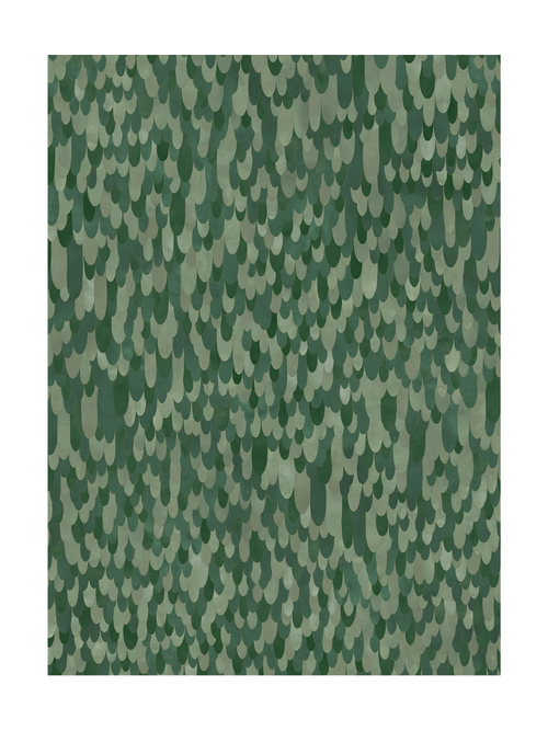 Rays of Plumeria Wallpaper Panel in Emerald Desires